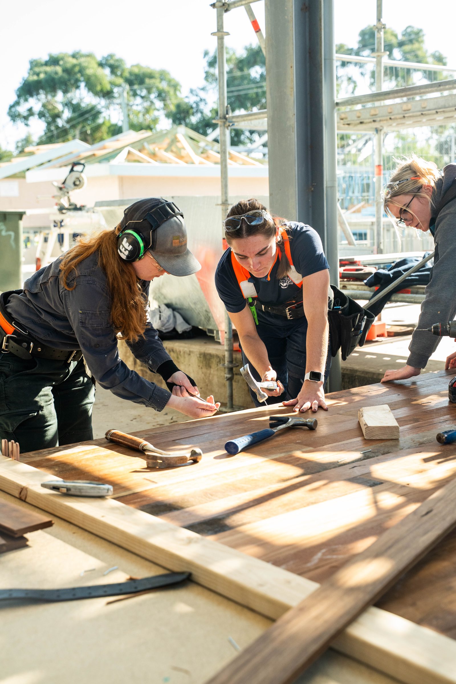 Women working on a Canberra construction site